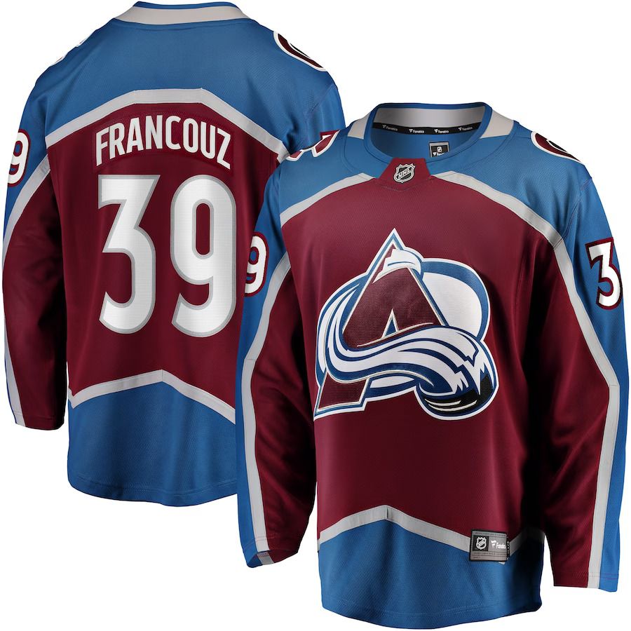 Men Colorado Avalanche #39 Pavel Francouz Fanatics Branded Burgundy Breakaway Player NHL Jersey